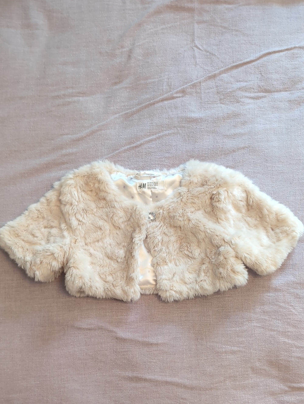 H&M Cream Faux Fur Shrug